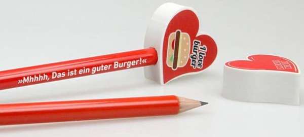 Aufsteck Radiergummi für Bleistifte, Herz