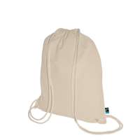 Fairtrade Baumwoll-Turnbeutel mit Tragekordeln - 140 g/m² - 38 x 46 cm