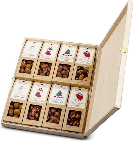 8 Weihnachts-Snacks in der Birkenholzbox