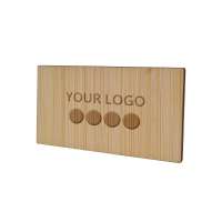 Namensschild Badge Bamboo Rectangular 40 x 74 mm, Magnet, Engraving