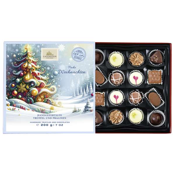 Weihnachtspräsent Trüffel und Pralinen-Auslese mit Einschieber