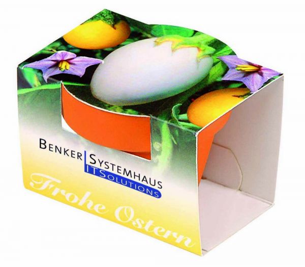 Tontöpfchen Frohe Ostern, Eierbaumsamen, 1-4 c Digitaldruck inklusive