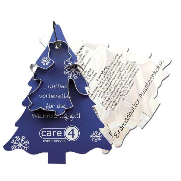 Backförmchen mit Rezeptblock - Tannenbaum - Engel