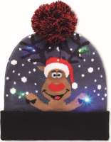 Weihnachtliche Strickmütze LED