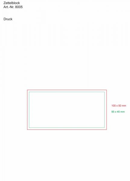 Zettelblock Small mit 1c-Werbedruck
