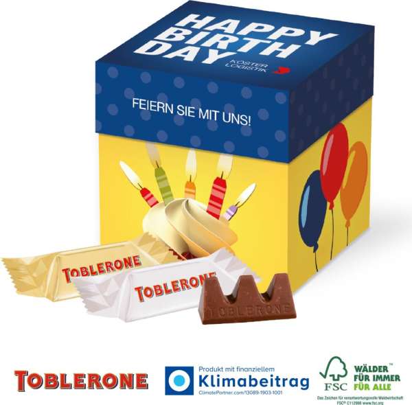 Würfelbox mit TOBLERONE Minis