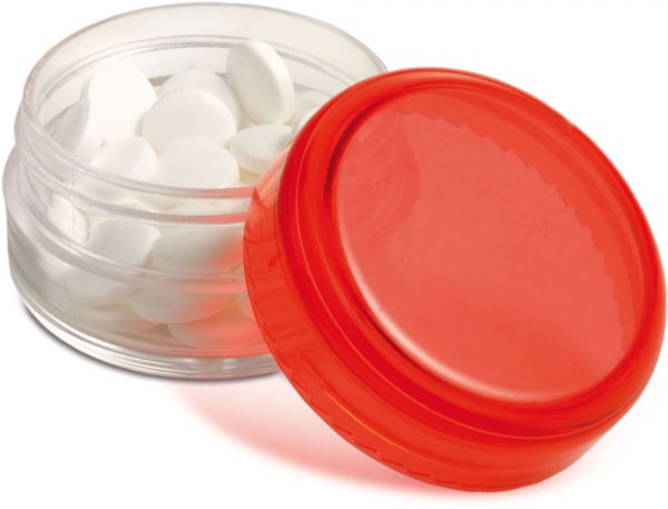 Mini Kunststoff Dose als Werbeartikel