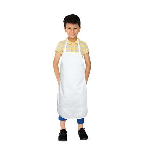 Kinder-Latzschürze mit Nackenschlaufe und Seitenbändern - 135 g/m² - 52 x 72 cm