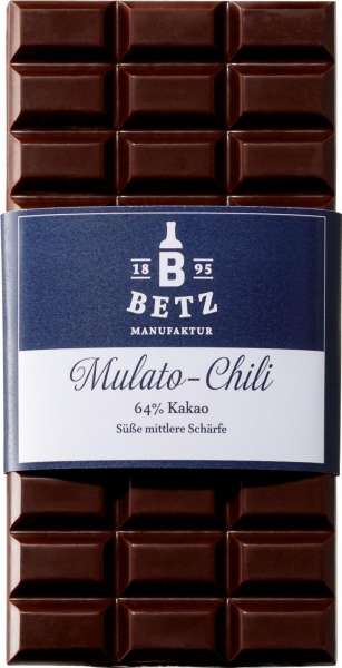 Schoko-Tafel &quot;Mulato-Chili&quot; 100g in Cello-Verpackung