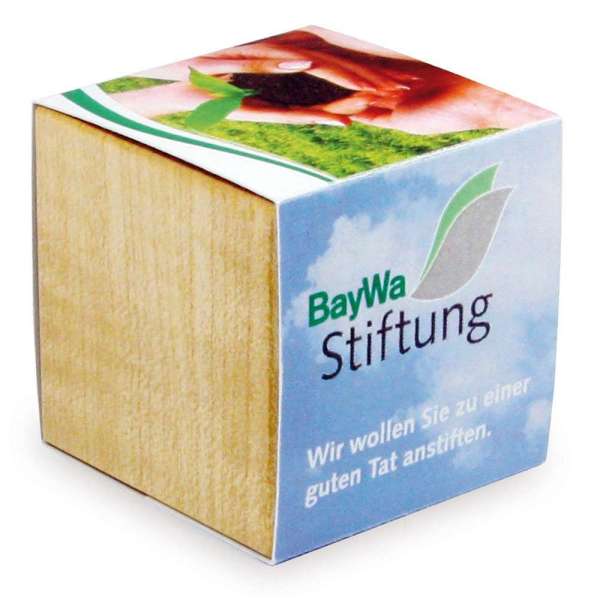 Pflanz-Holz mit Samen - Vergissmeinnicht, 2 Seiten gelasert