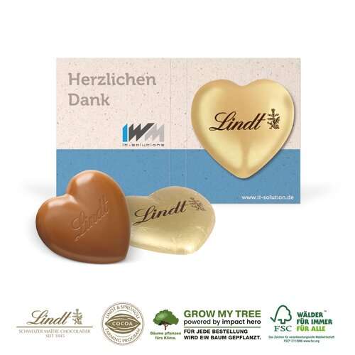 WERBE-KLAPPKARTE - Lindt Schokoladenherz „Vollmilch“ 20g