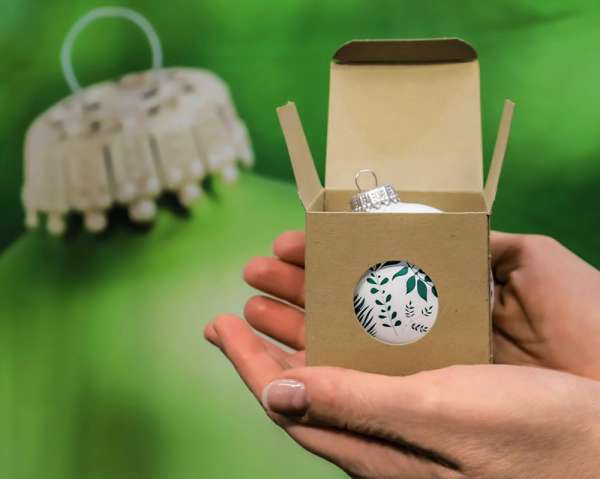 Weihnachtskugel 8 cm einzeln in ECO Einzelkarton mit 1fbg. Siebdruck
