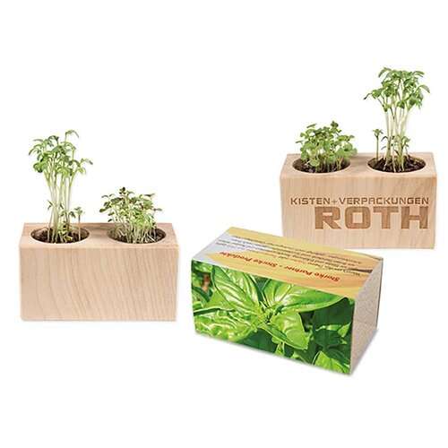 Pflanz-Holz 2er Set mit Samen