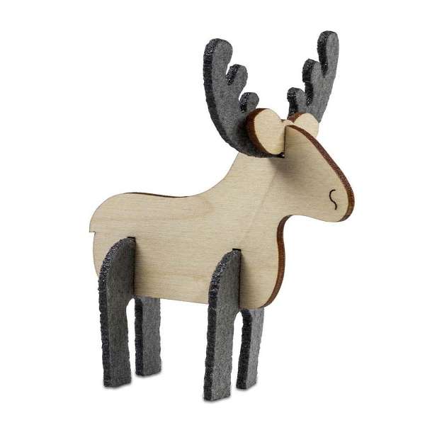 Steckfiguren-Karte Filz - Elch 4/4-c
