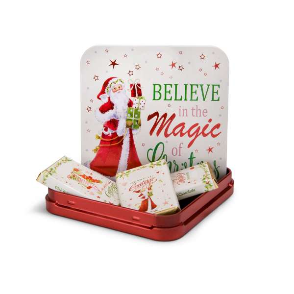 Präsentartikel: Schokoladendose Weiße Weihnacht