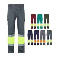 VL ATHENA. Zweifarbige Hose aus Twill (210 g/m²), gefüttert, mit mehreren Taschen, aus Baumwolle (20