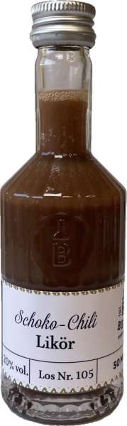 Schoko-Chili-Likör 50 ml in Tastingflasche, 20 % vol.