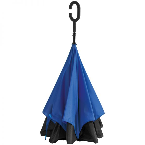 Umklappbarer Regenschirm aus 190T Pongee mit Griff zum Einhängen am Handgelenk