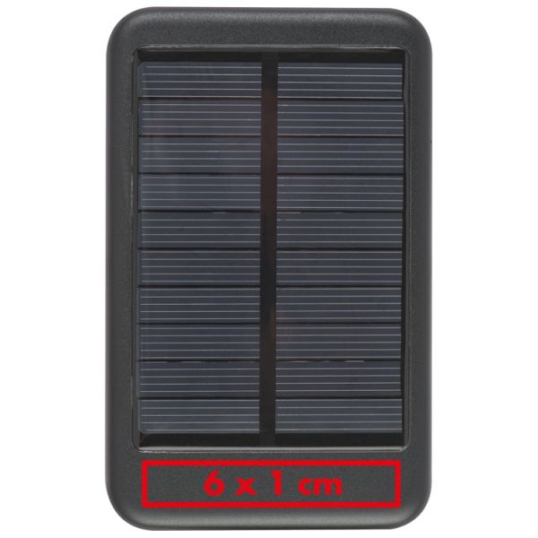 Solar Powerbank aus Metall mit 4.000 mAh Speicherkapazität, inkl. Ladekabel
