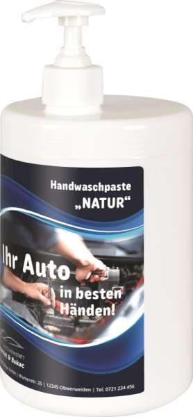 Handwaschpaste &quot;Natur&quot; im 900 ml Pumpspender - inkl. 4c-Etikett