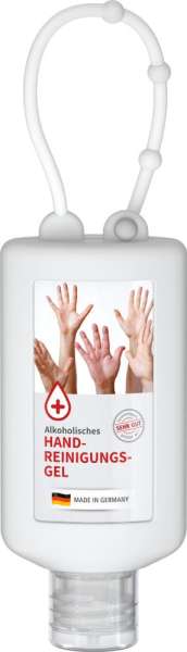 Handreinigungsgel, 50 ml Bumper, Body Label (R-PET)