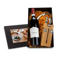 Präsentset Buche-Block mit Wein