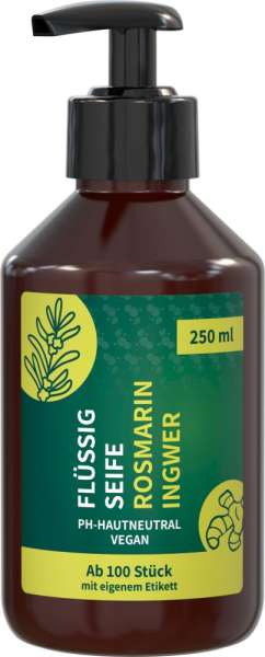 Flüssigseife &quot;Rosmarin-Ingwer&quot;, 250 ml, Body Label (R-PET)