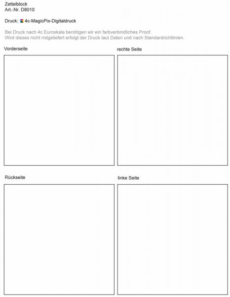 Zettelblock Standard mit Digitaldruck