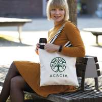 Vorschau: Schwere Baumwolltasche mit langen, 2-farbig gewebten Henkeln Vorschau: Schwere Baumwolltasche mit langen, 2-farbig gewebten Henkeln