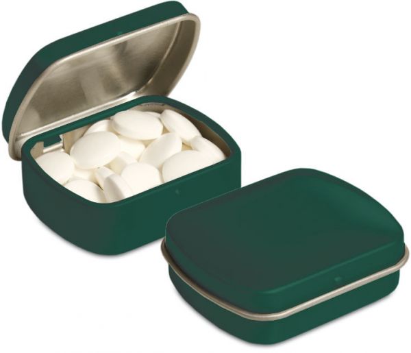 Micro Klappdeckeldose Pfefferminz als Werbeartikel