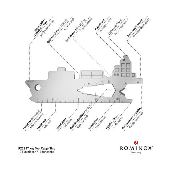ROMINOX® Key Tool Cargo Ship / Containerschiff Frohe Ostern