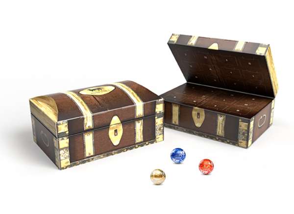 Lindt Adventskalender &quot;Schatztruhe&quot; Eco 4c Euroskala