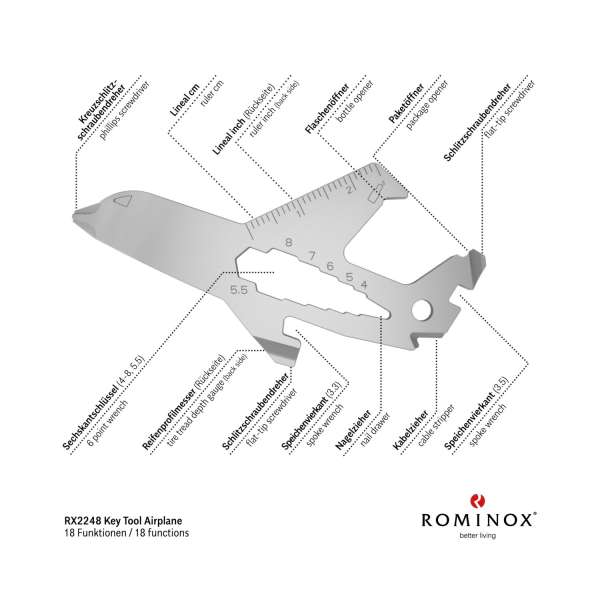 ROMINOX® Key Tool Airplane / Flugzeug Frohe Ostern
