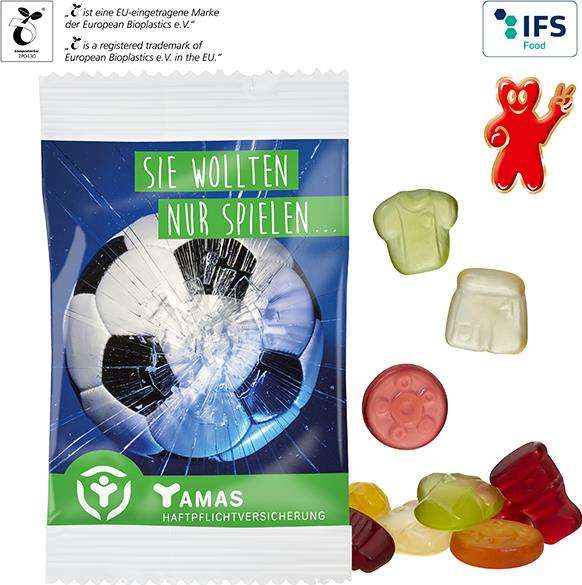 Fruchtgummi-Standardformen 15 g im kompostierbaren Tütchen