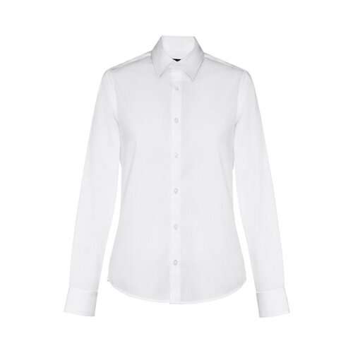 THC PARIS WOMEN WH. Langärmeliges Popeline-Hemd für Frauen. Weiße Farbe