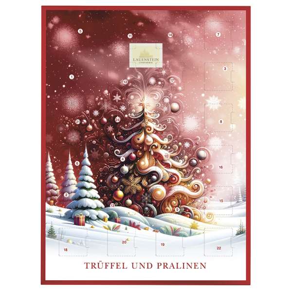 Adventskalender &quot;Weihnachtsbaum Rot&quot; mit Alkohol 300g