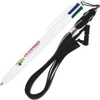 BIC® 4 Colours Pen mit Lanyard Kugelschreiber