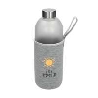 Vorschau: Glasflasche mit Hülle "Iced" 1,0 l Vorschau: Glasflasche mit Hülle "Iced" 1,0 l