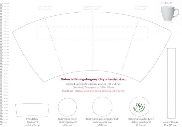 Porzellanbecher Dallas