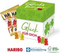 Würfelbox mit HARIBO Goldbären