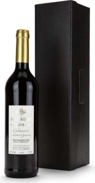 Geschenkset - Präsenteset: Rotwein im schwarzen Geschenkkarton
