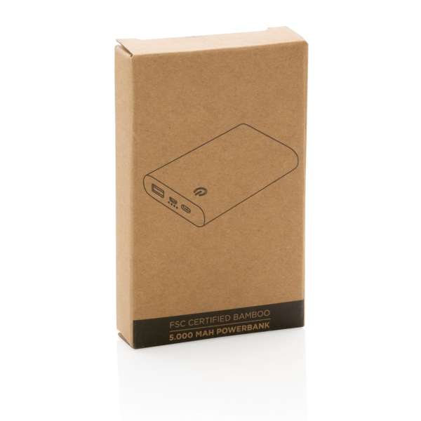FSC® zertifizierte 5.000mAh Bambus-Powerbank
