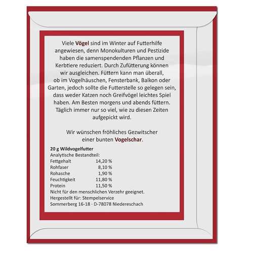 Vogelfutter-Tütchen - Standardmotiv