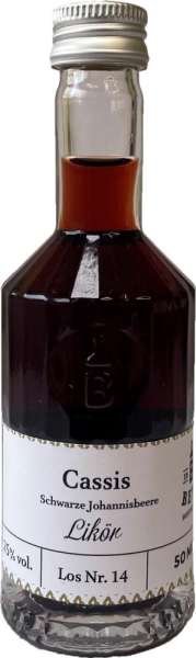 Cassis-Likör 50 ml in Tastingflasche, 25 % vol.