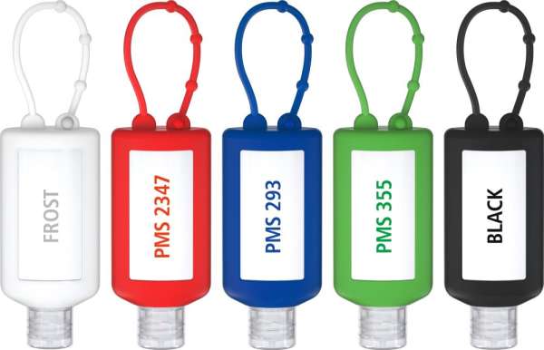 Hände-Desinfektionsgel (DIN EN 1500), 50 ml Bumper grün, Body Label (R-PET)