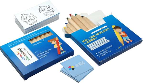 JUMBO Buntstift Memo-Set, inklusive Rundumdruck, Mal- und Spieleset
