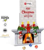 Lindt Lindor Adventsspender "Kamin" 115g mit 4c Druck