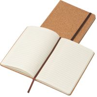 A5 Notizbuch mit Korkeinband und linierten Seiten