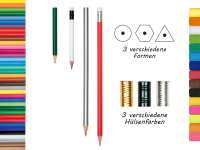 Bleistift farbig lackiert, lang mit Radierer 18,5cm