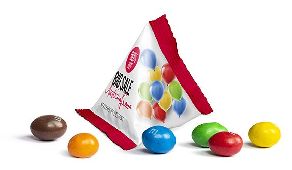 M&amp;M&#039;s Peanut im Mini Tetraeder inkl. 4c Druck